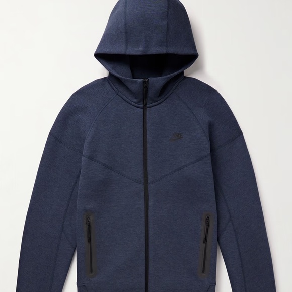Navy Nike Tech Fleece Zip-Up Hoodie